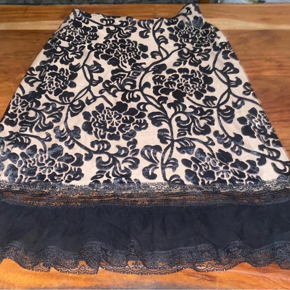 Betsey Johnson Black and White Embellished Pencil Skirt